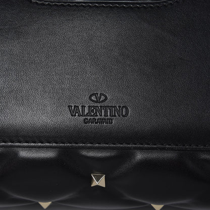 Valentino Garavani Lambskin VLTN Print Candystud Top Handle Bag Black 7 of 8