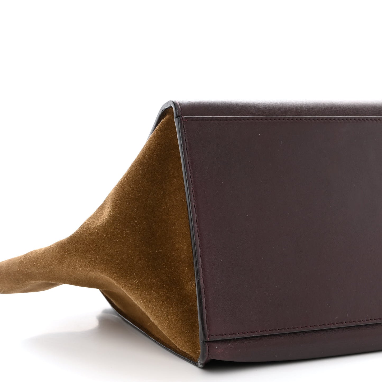 Calfskin Suede Tri-Color Medium Trapeze Burgundy