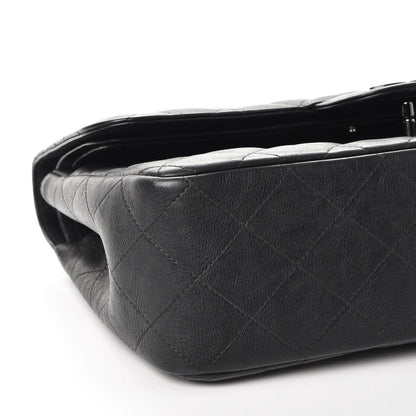 Chanel Crumpled Calfskin Quilted Jumbo Double Flap So Black 10 of 11