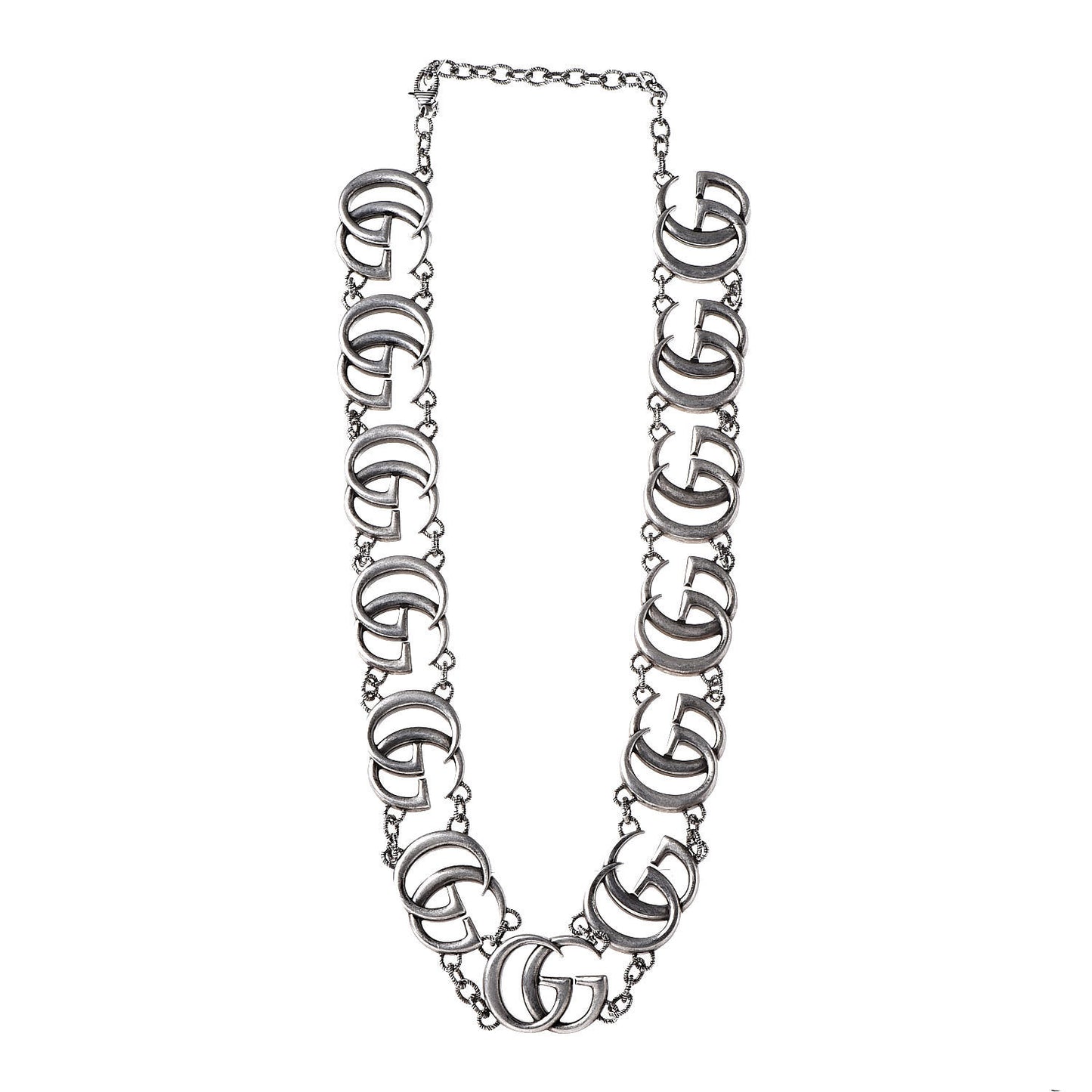 Sterling Silver Double G Marmont Statement Necklace