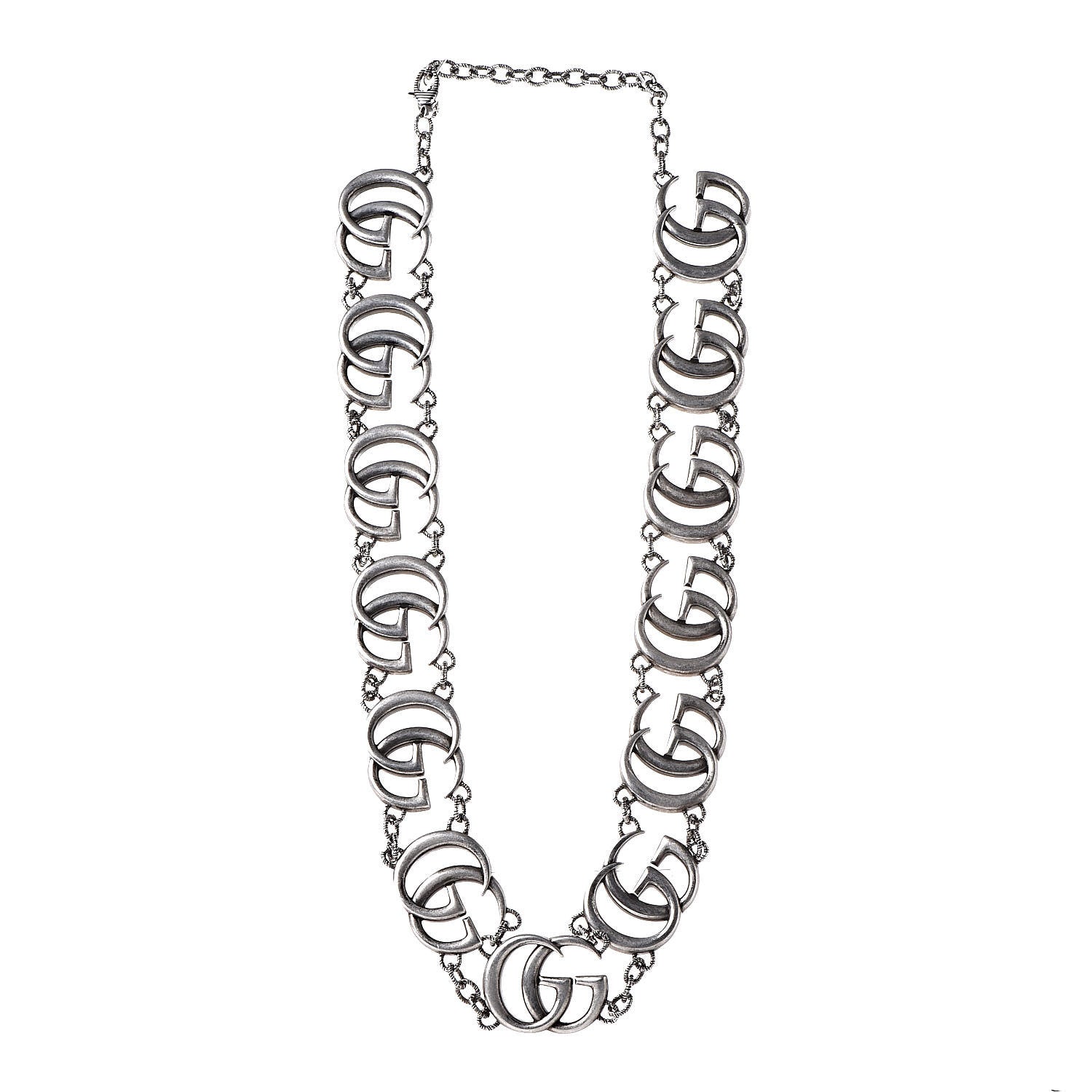 Gucci Sterling Silver Double G Marmont Statement Necklace 3 of 6