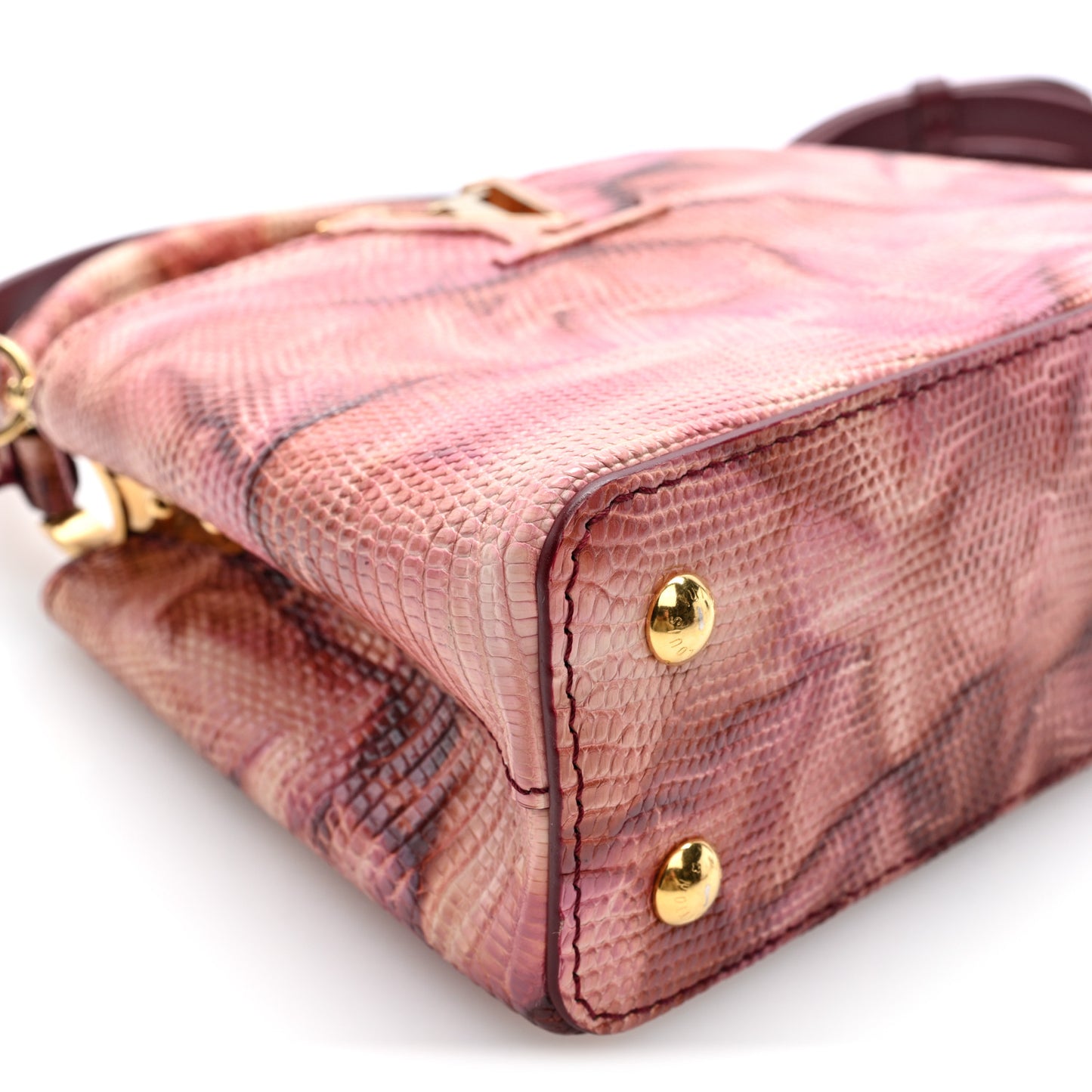 Lizard Mini Capucines Pink Multicolor