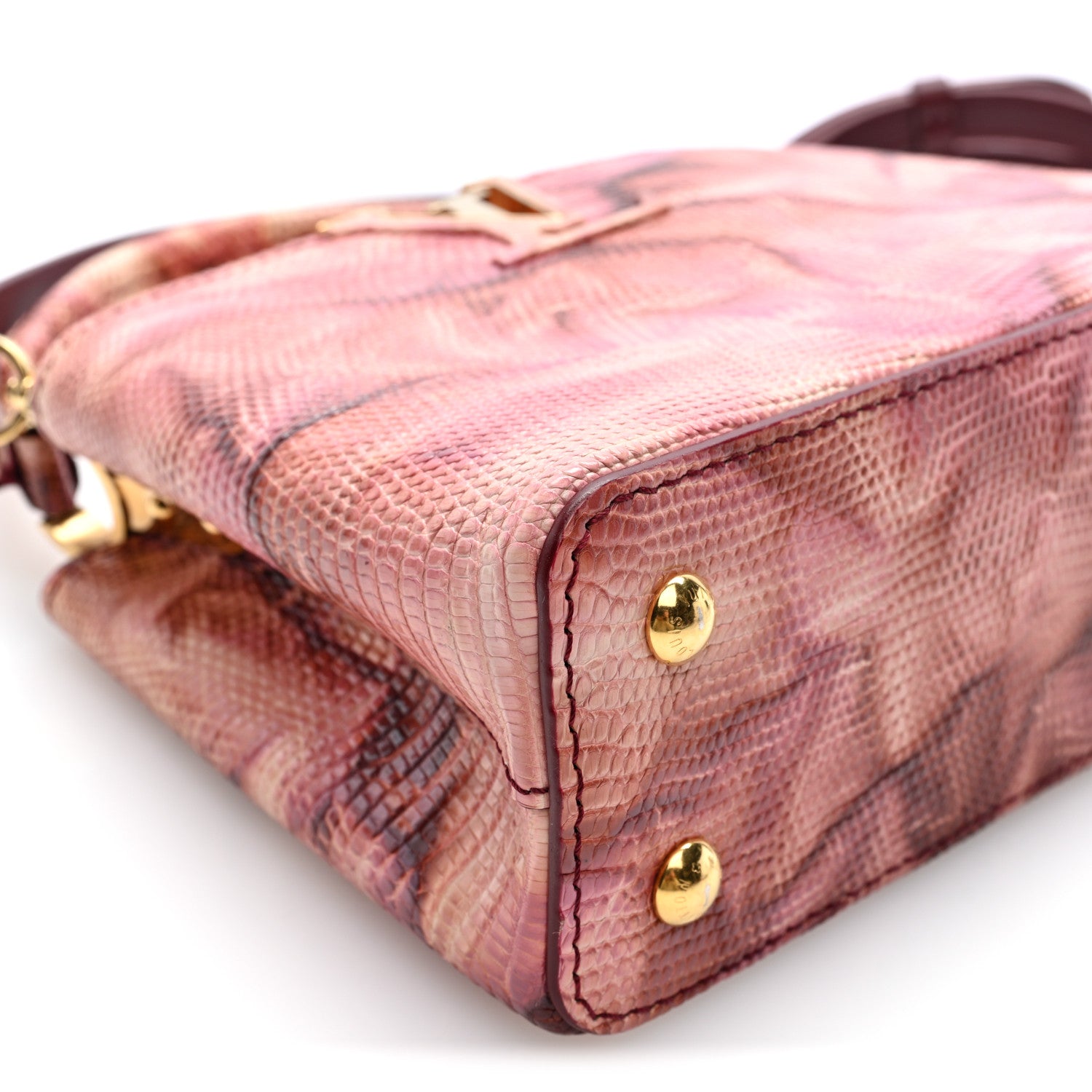 Louis Vuitton Lizard Mini Capucines Pink Multicolor 8 of 9