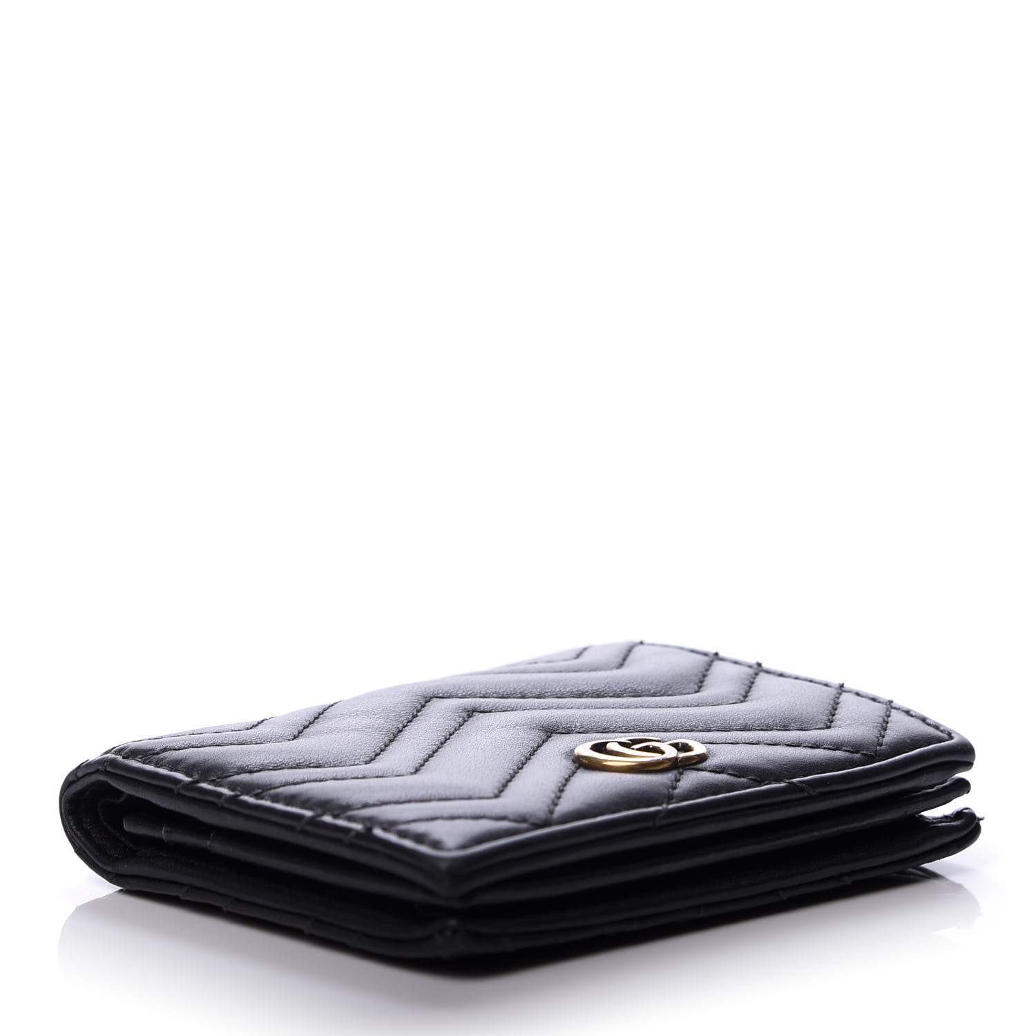 Gucci Calfskin Matelasse GG Marmont Card Case Black 4 of 7