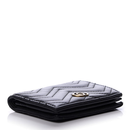 Gucci Calfskin Matelasse GG Marmont Card Case Black 4 of 7
