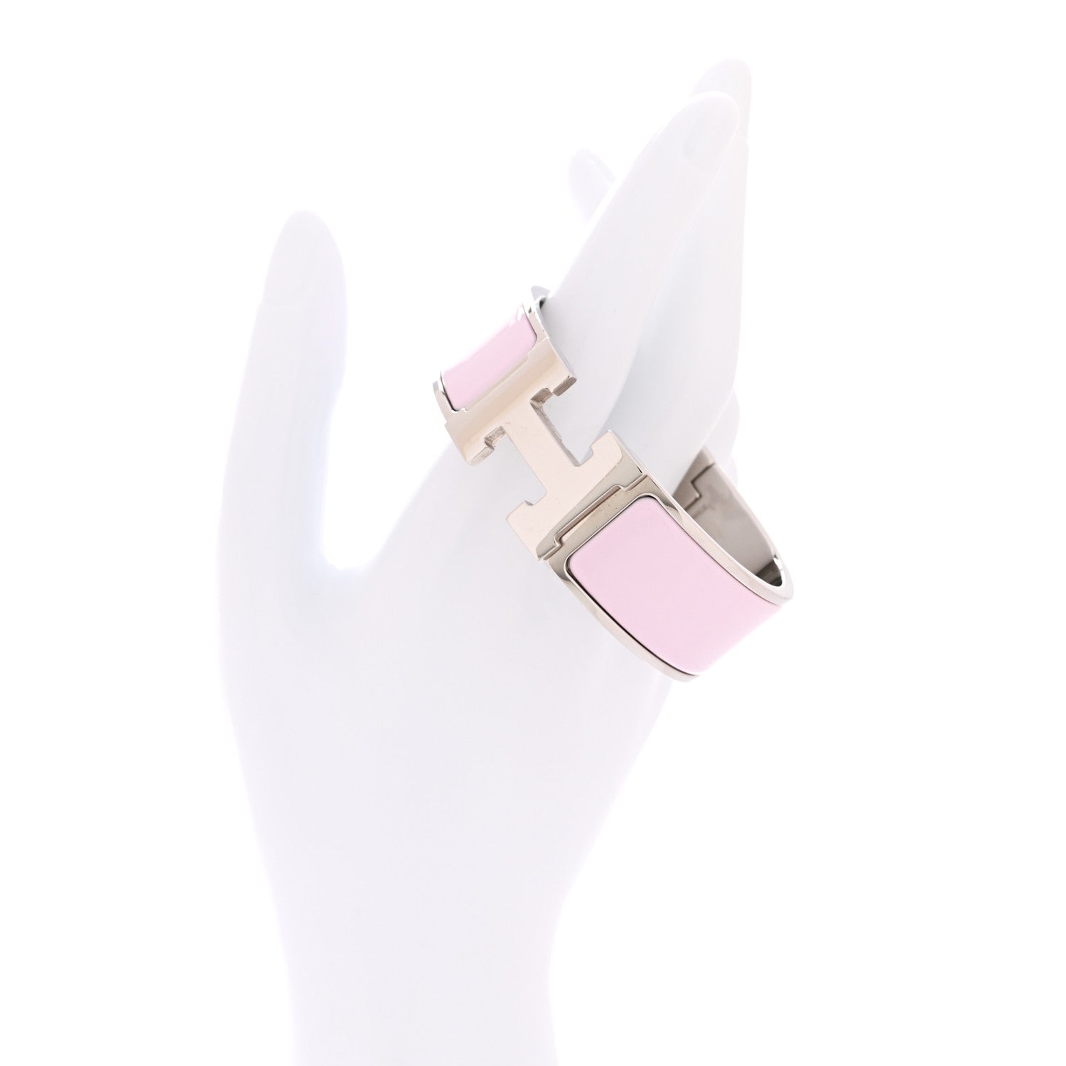 Hermes Enamel Wide Clic Clac H Bracelet PM Rose Dragee 2 of 5