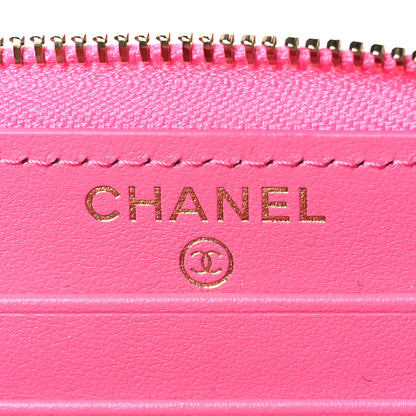 Chanel Caviar Quilted Medium Zip Around Wallet Pink 6 of 10
