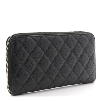 Chanel Caviar Quilted Large Gusset Zip Around Wallet Black 3 of 8