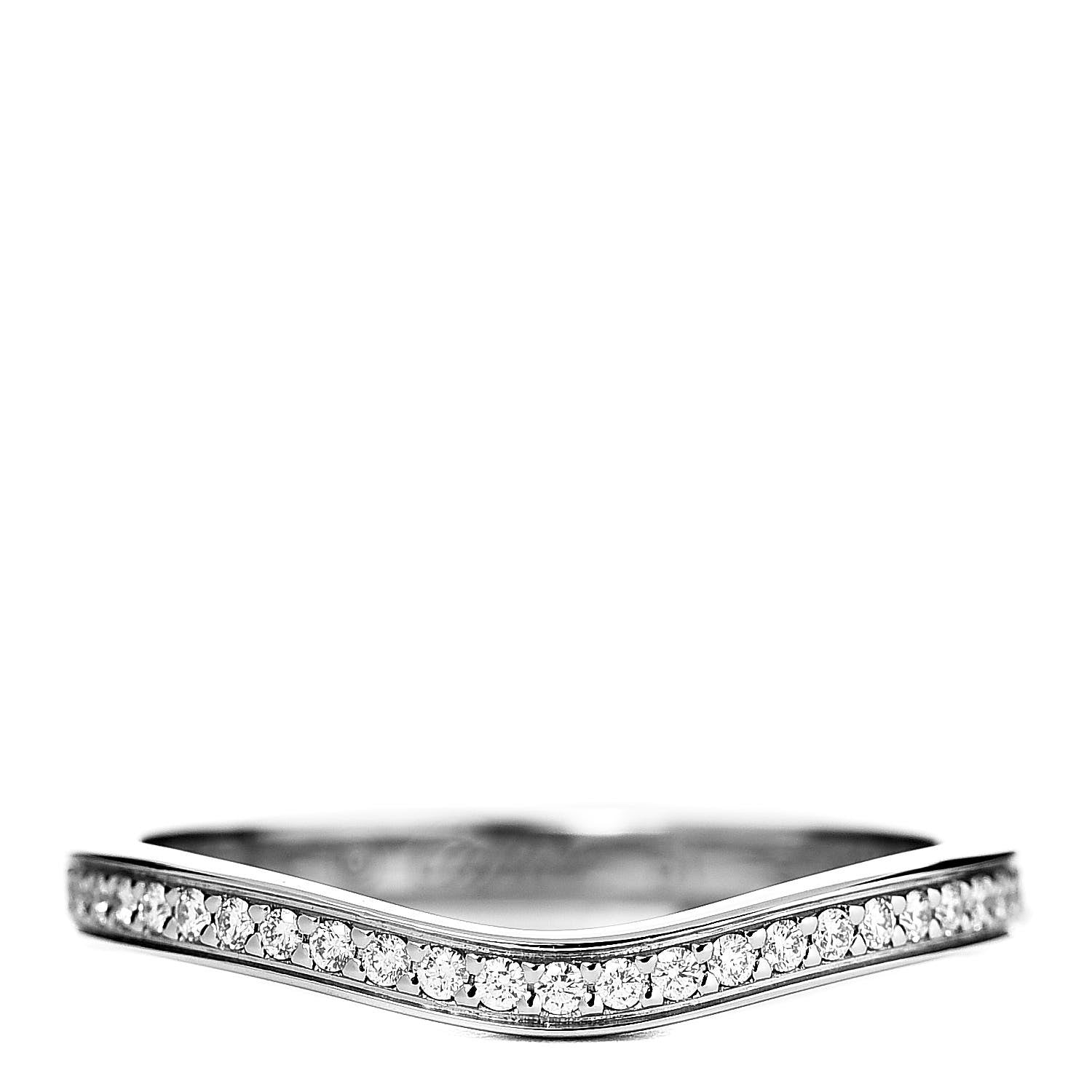 Cartier Platinum Diamond Ballerine Wedding Band Ring 51 5.75 1 of 5