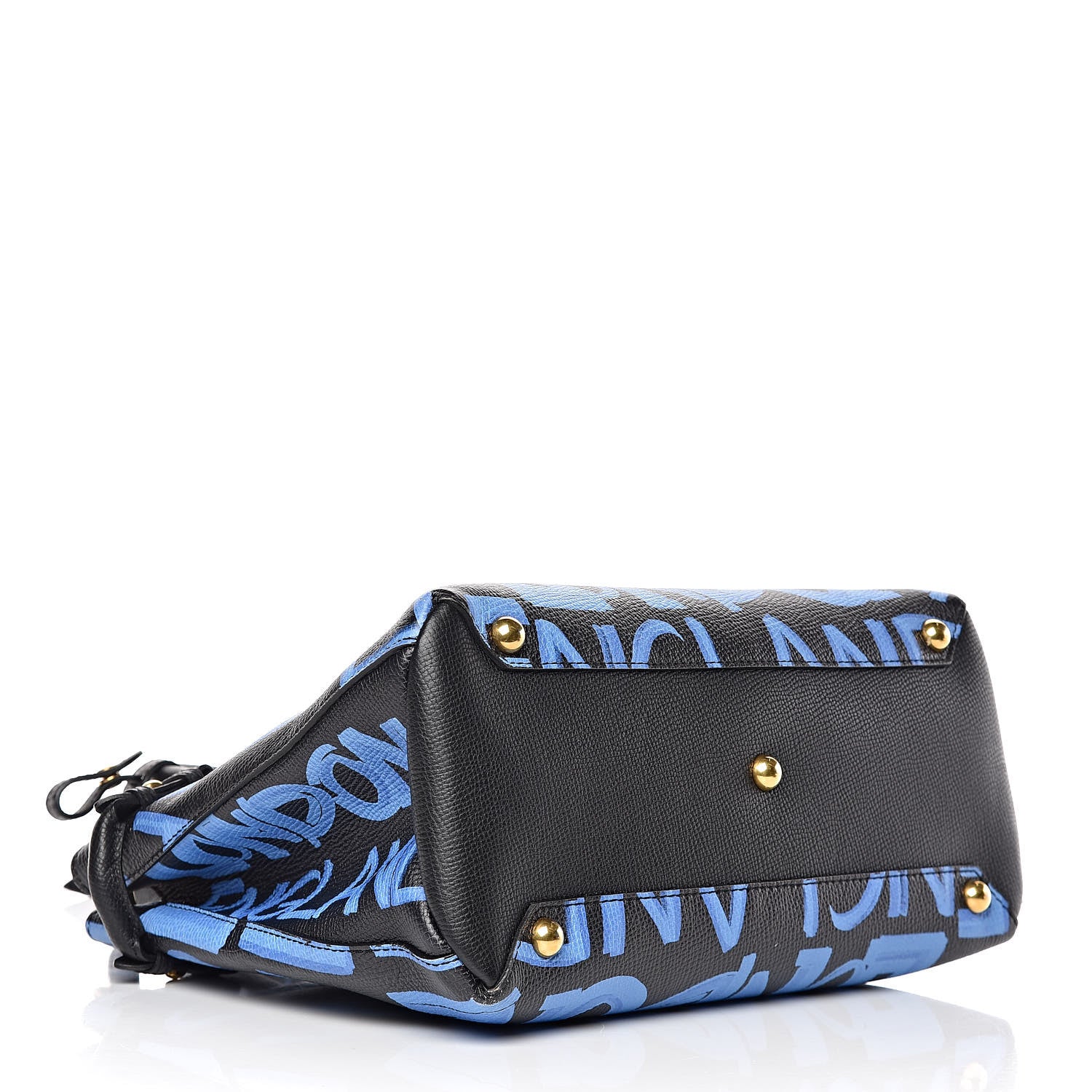 Burberry Grainy Calfskin Graffiti Print Medium Banner Tote Black 4 of 11