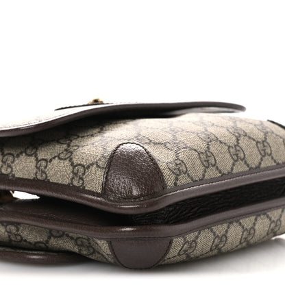Gucci GG Supreme Monogram Web Small Neo Vintage Double Flap Messenger Bag Beige New Acero 9 of 11