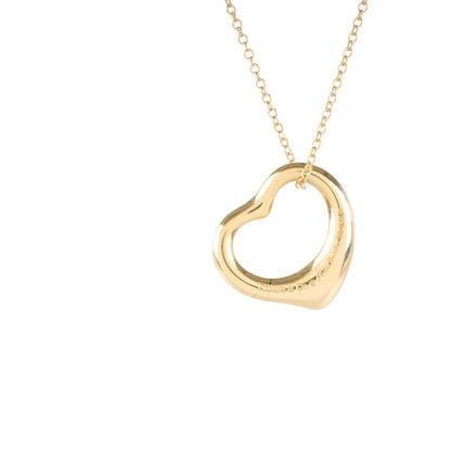 Tiffany 18K Yellow Gold Elsa Peretti Small Open Heart Pendant Necklace 4 of 6