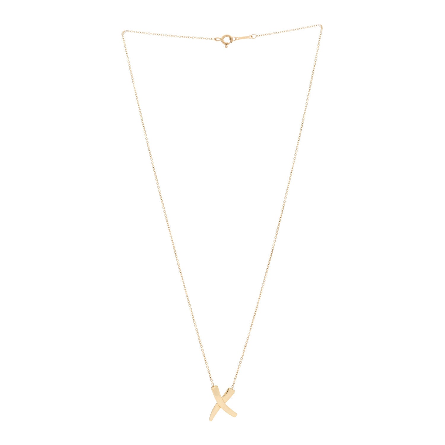 Tiffany 18K Yellow Gold Paloma Picasso Graffiti X Pendant Necklace 2 of 5