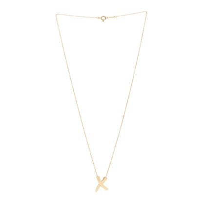 Tiffany 18K Yellow Gold Paloma Picasso Graffiti X Pendant Necklace 2 of 5