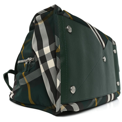 Burberry Nylon Check Shield Duffle Bag Ivy 8 of 9