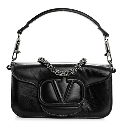 Valentino Garavani Calfskin Monochrome Vlogo Small Loco Shoulder Bag Black 1 of 10