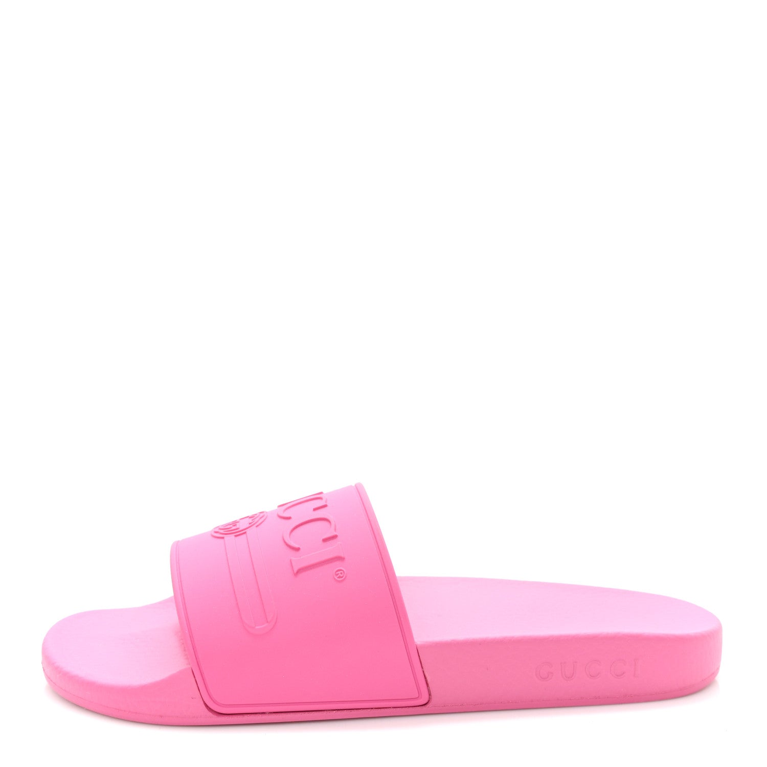 Gucci Rubber Logo Stamped Mens Slide Sandals 11 Fuchsia 1 of 9
