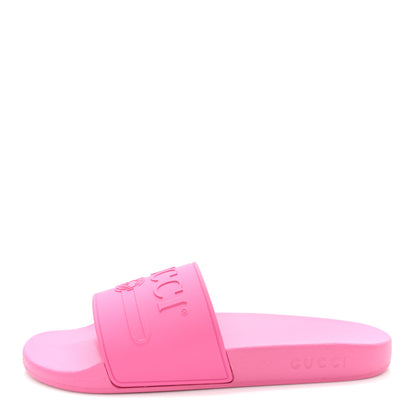 Gucci Rubber Logo Stamped Mens Slide Sandals 11 Fuchsia 1 of 9