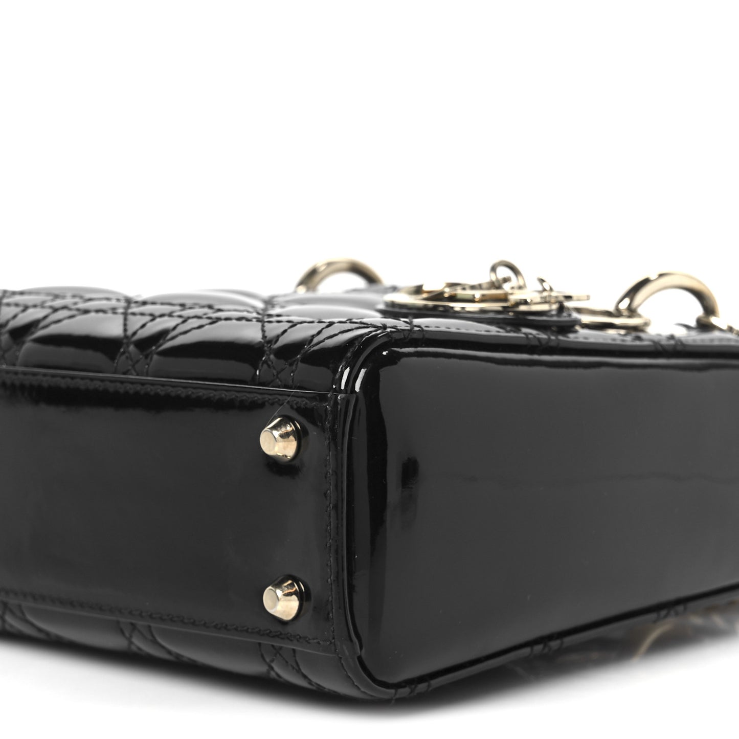 Patent Cannage Mini Lady Dior Black