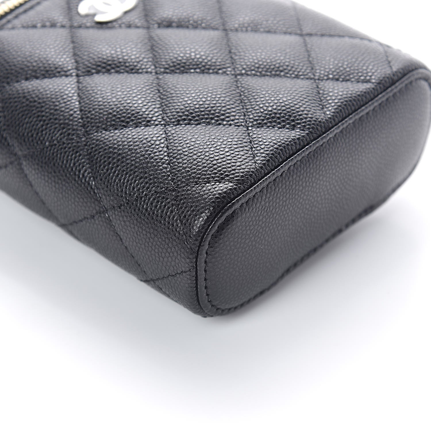Chanel Caviar Quilted Small Vertical Coco Beauty Vanity Case With Chain Black 8 of 10
