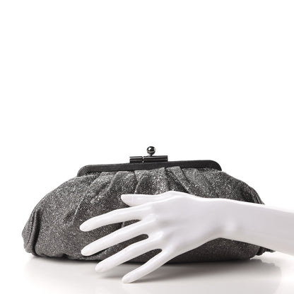 Chanel Metallic Crackled Calfskin Monte Carlo Clutch Dark Silver 2 of 10