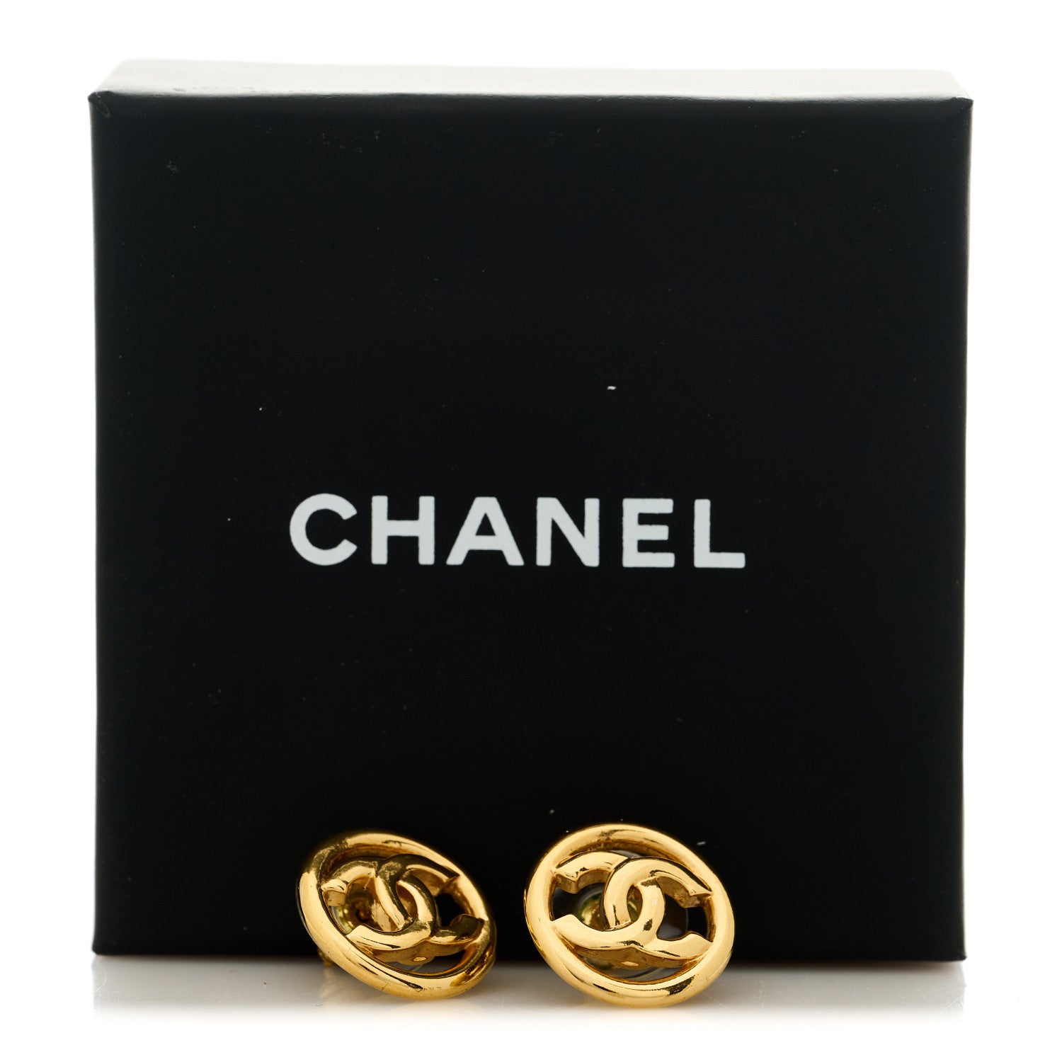 Chanel Metal CC Round Earrings Gold 5 of 5