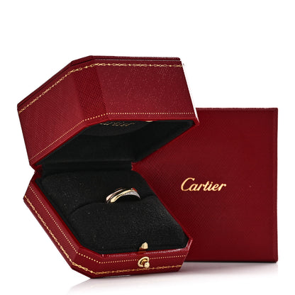 Cartier 18K White Yellow Pink Gold Diamond Small Trinity Paved Ring 55 7.25 5 of 5