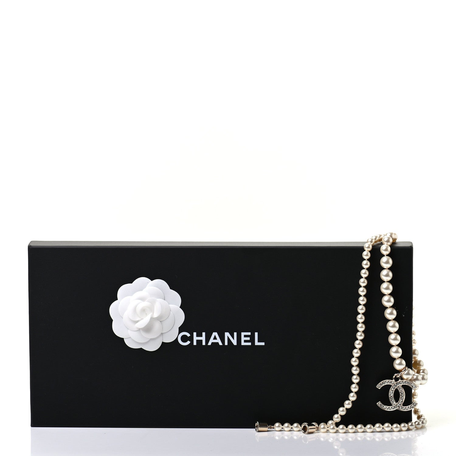 Chanel Pearl Crystal CC Airpods Necklace Gold 6 of 6