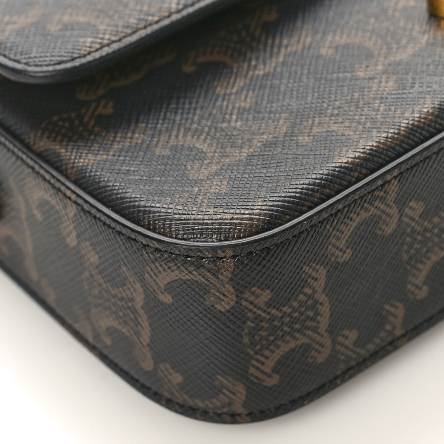 Canvas Calfskin Triomphe Shoulder Bag Tan