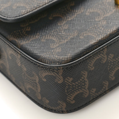 Celine Canvas Calfskin Triomphe Shoulder Bag Tan 7 of 9