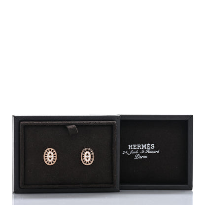 Hermes 18K Rose Gold Diamond Chaine d'Ancre Divine Stud Earrings 5 of 5