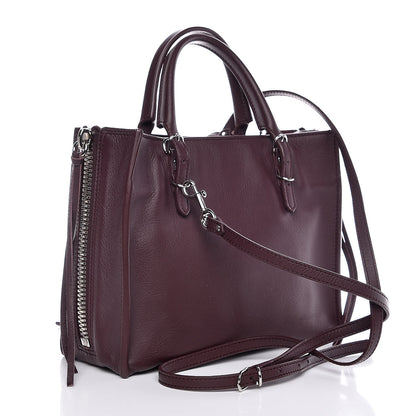 Balenciaga Calfskin Papier Mini A4 Zip Around Tote Rouge Aubergine 3 of 7