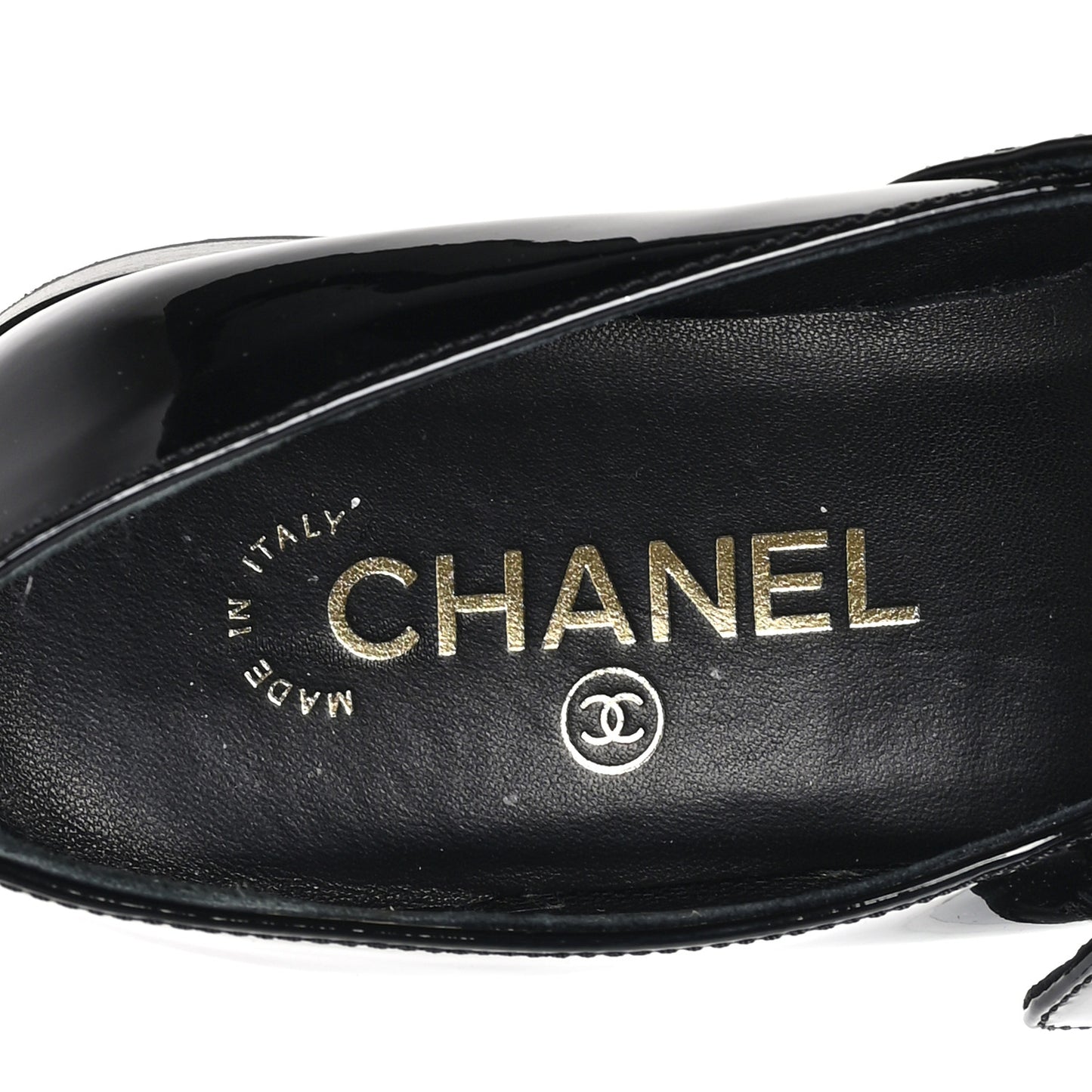 Patent Calfskin Mary Janes Flats 36.5 Black
