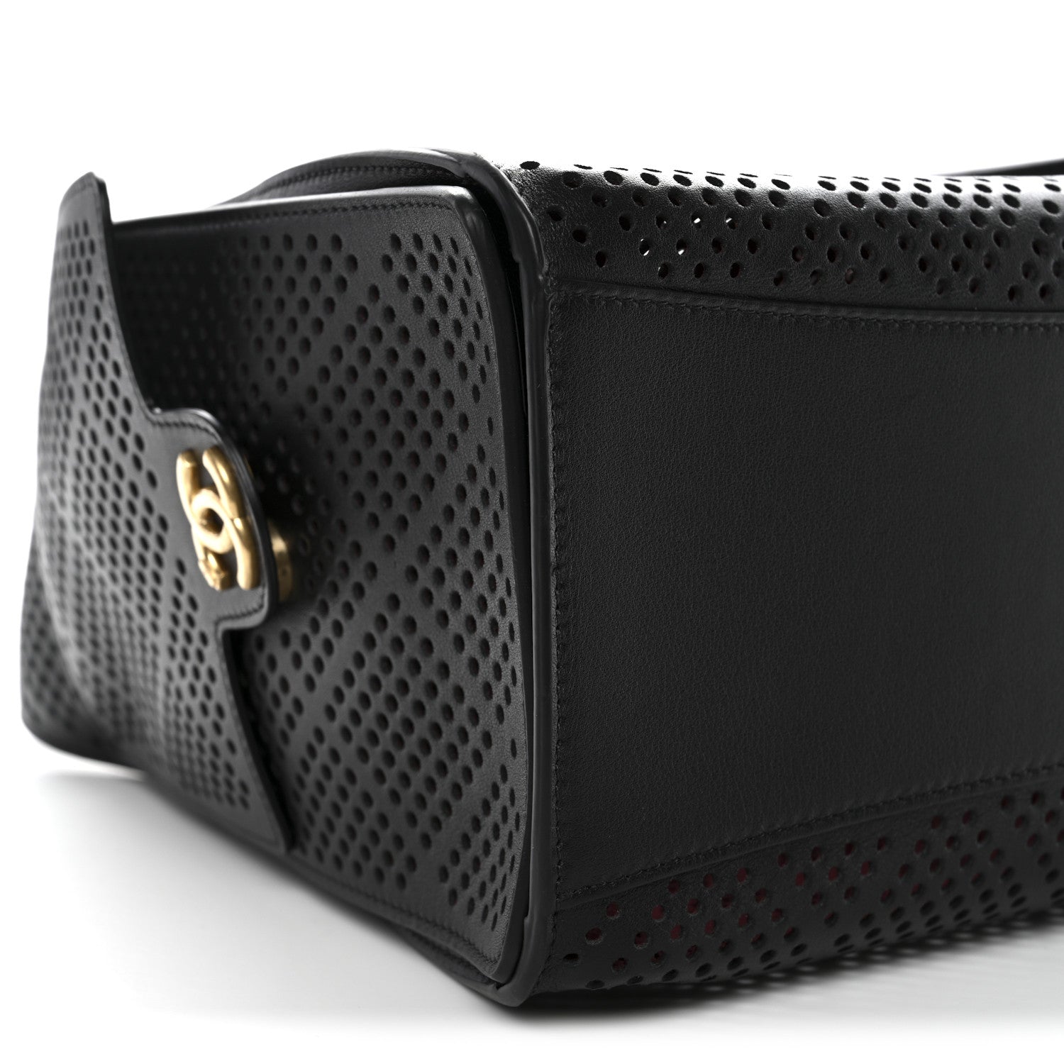 Chanel Perforated Calfskin Quilted Small Chanel 25 Handbag Black 9 of 11