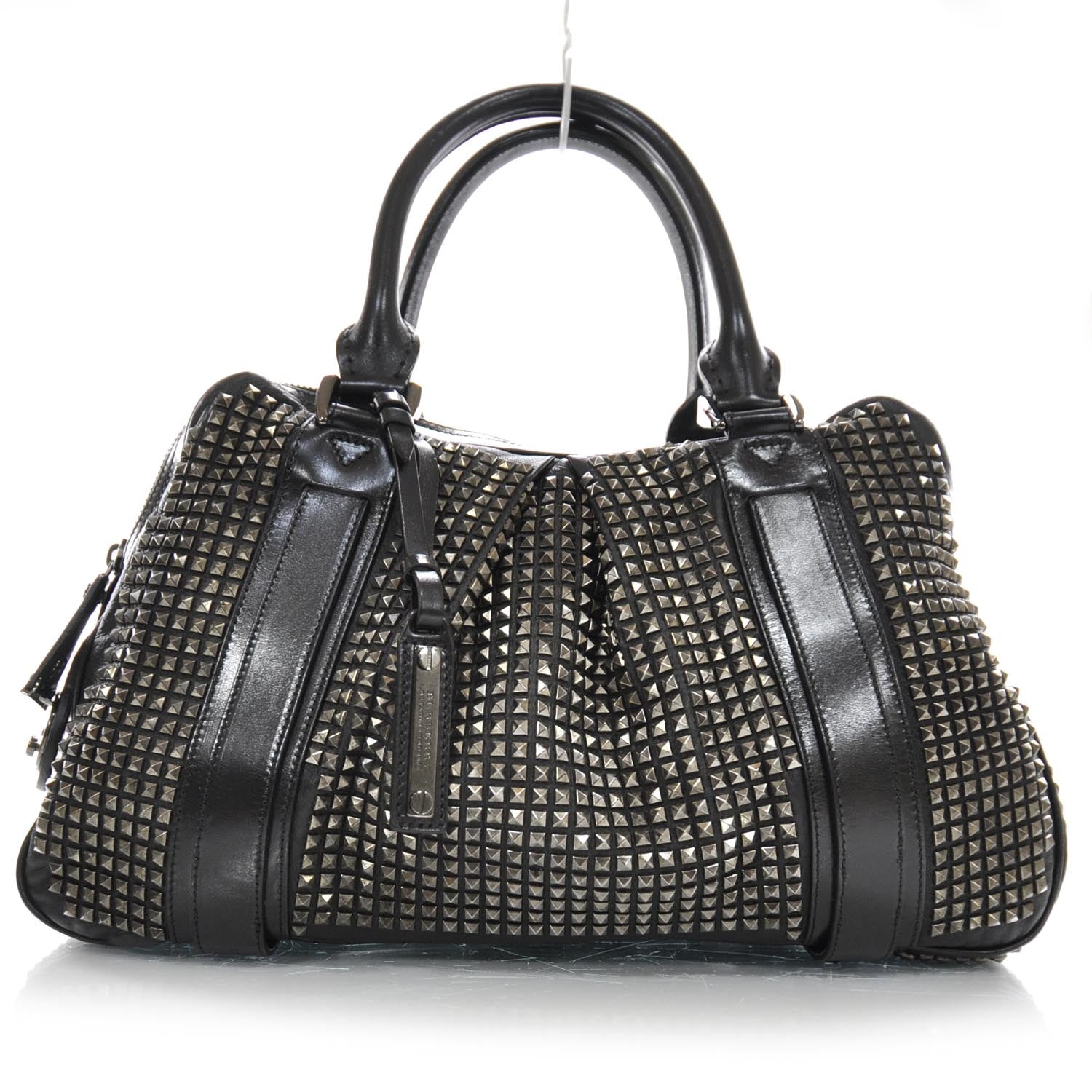 Burberry Prorsum Leather Studded Knight Satchel Black 1 of 10