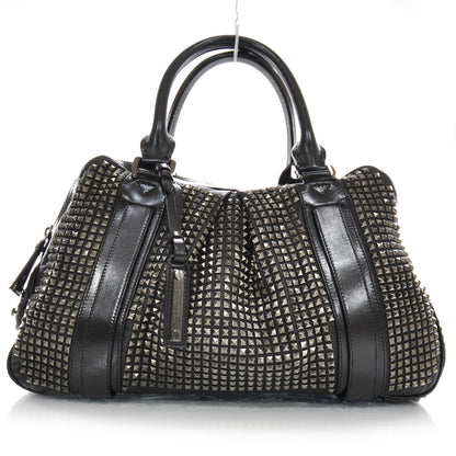 Burberry Prorsum Leather Studded Knight Satchel Black 1 of 10