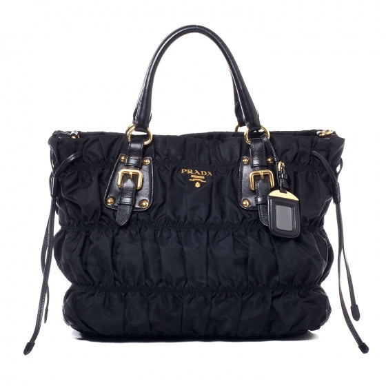 Tessuto Nylon Gaufre Tote Nero Black