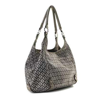 Fendi Zucchino Vachetta Shoulder Bag Caffe Argilla Canna di Fucile 2 of 15