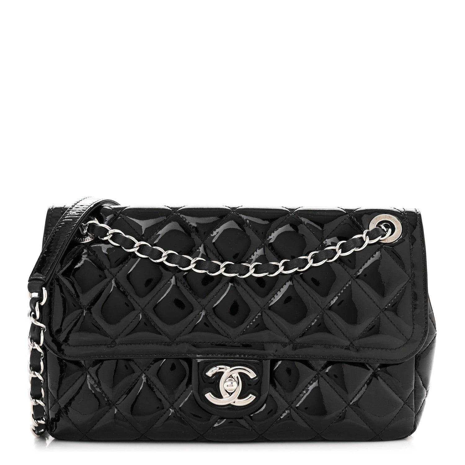 Chanel Patent Quilted Large Coco Shine Flap Black 1 of 10