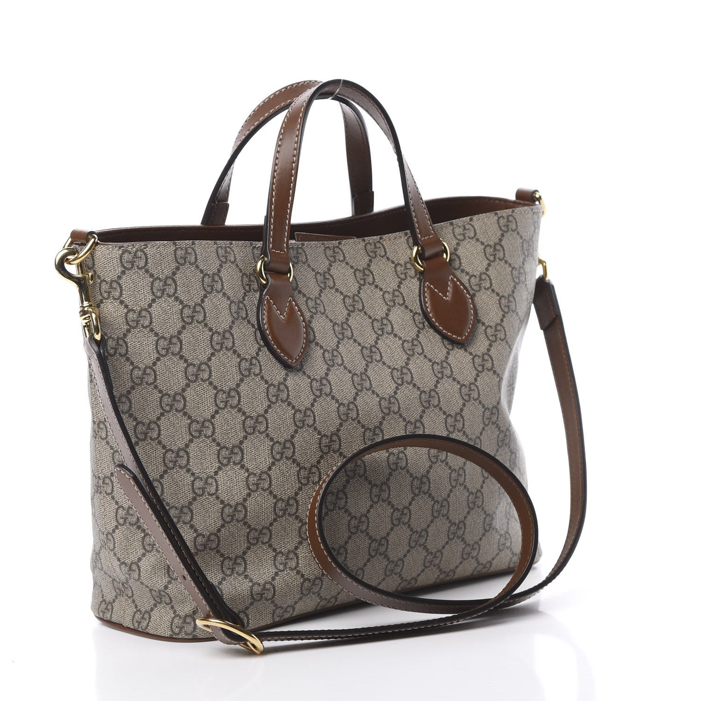 Soft GG Supreme Monogram Small Crossbody Tote Beige Cuir