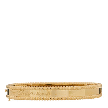 Van Cleef & Arpels 18K Yellow Gold Perlee Signature Bangle Bracelet S 1 of 3