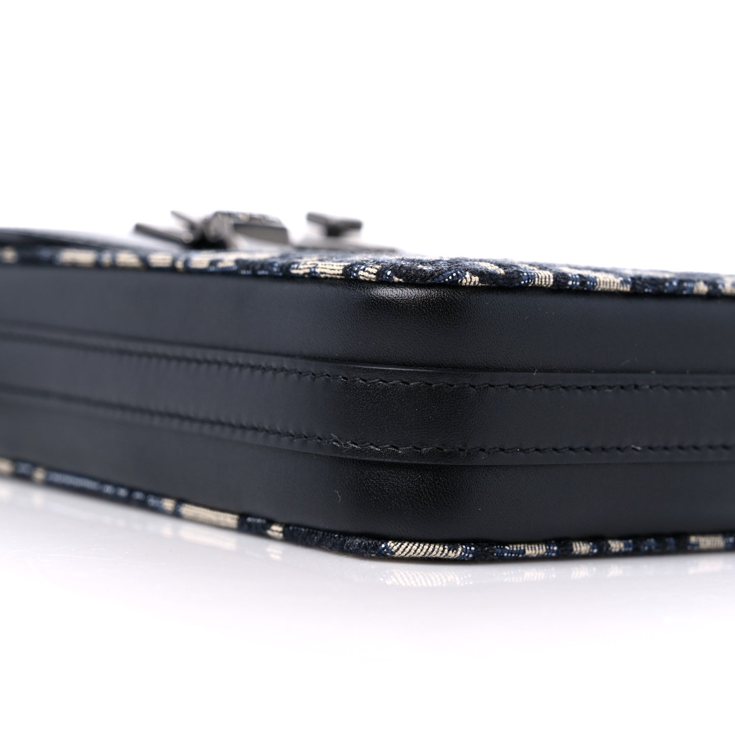 Oblique Calfskin Vertical Pouch Black