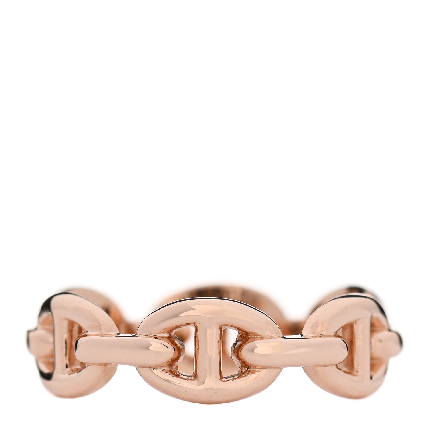 Hermes 18K Rose Gold PM Chaine D'Ancre Enchainee Ring 54 7 1 of 6