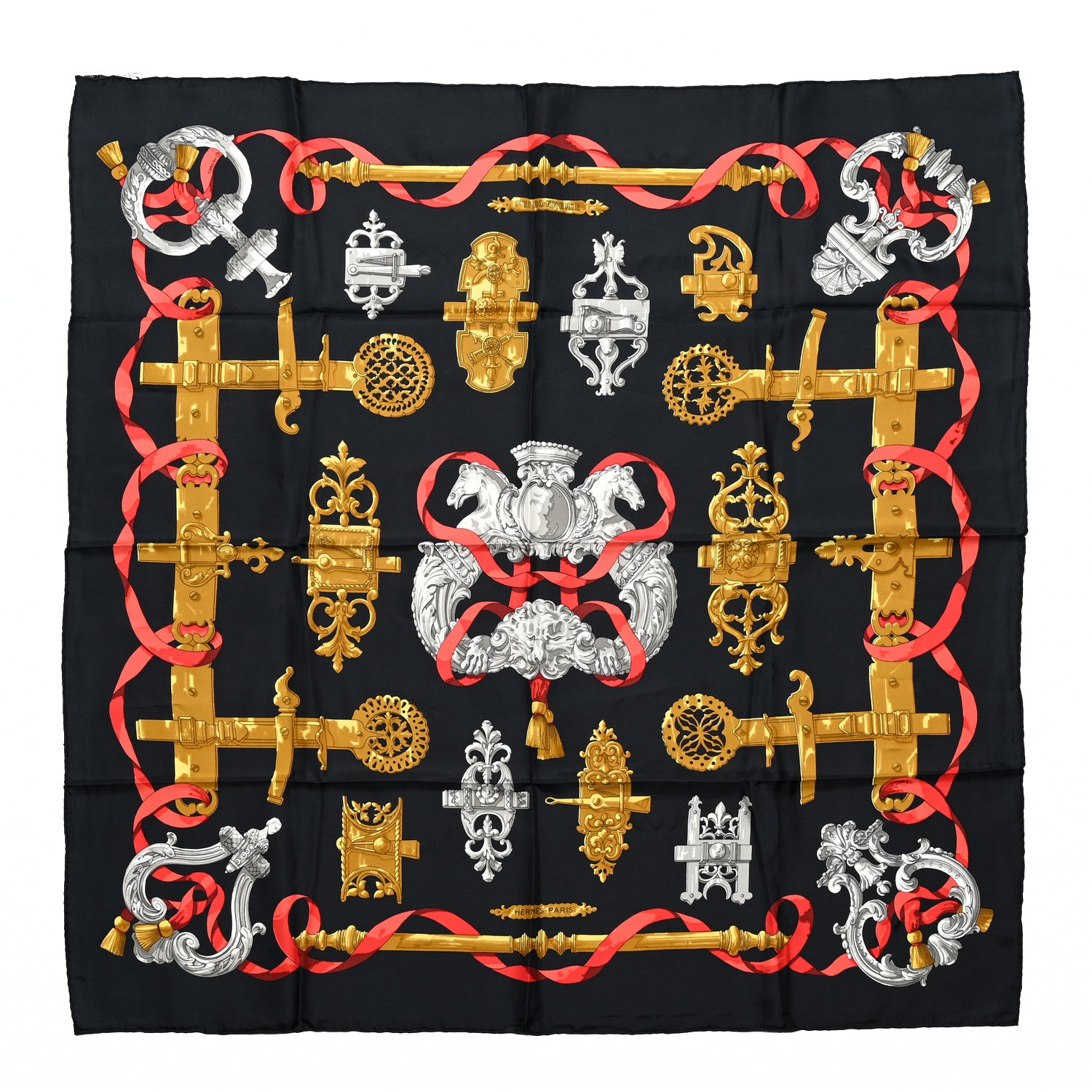 Hermes Silk Ferronnerie Scarf 90 1 of 5