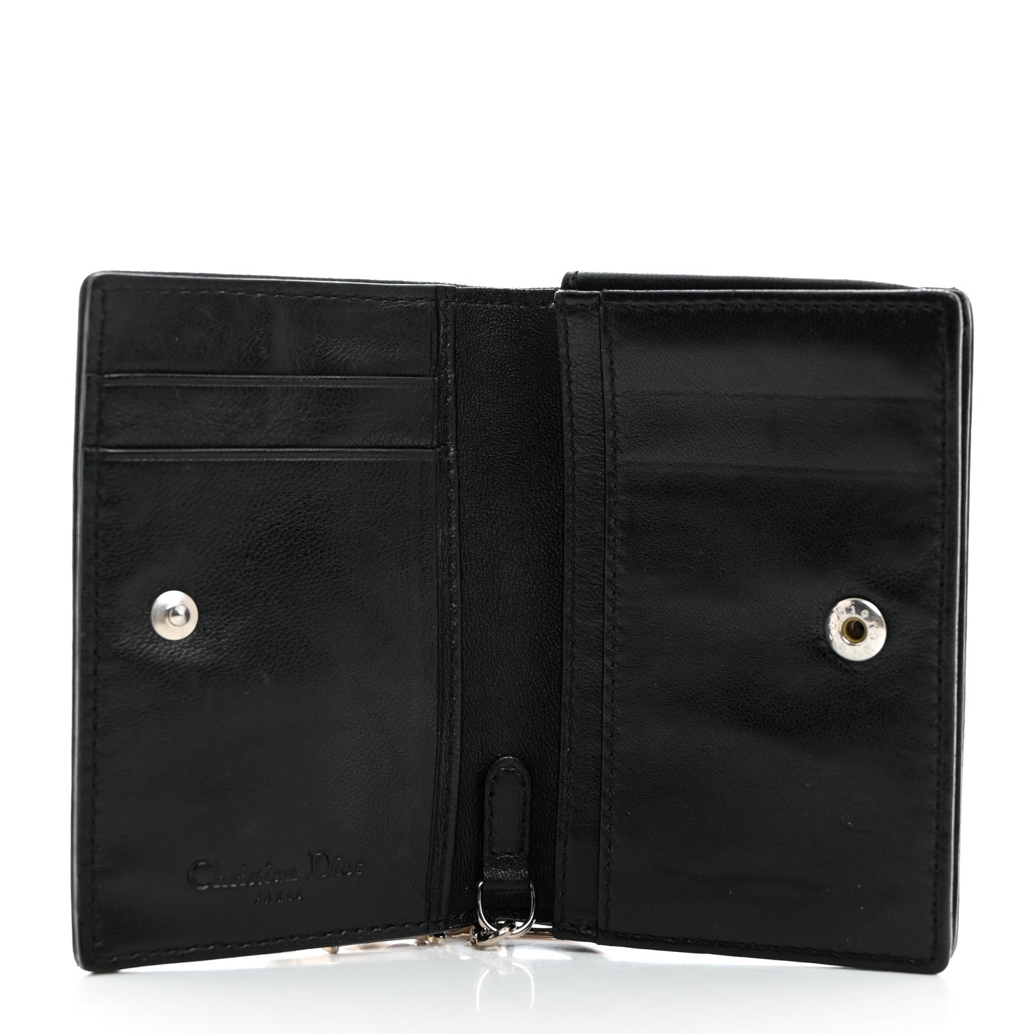 Christian Dior Lambskin Cannage Small Lady Dior Flap Card Holder Black 5 of 8