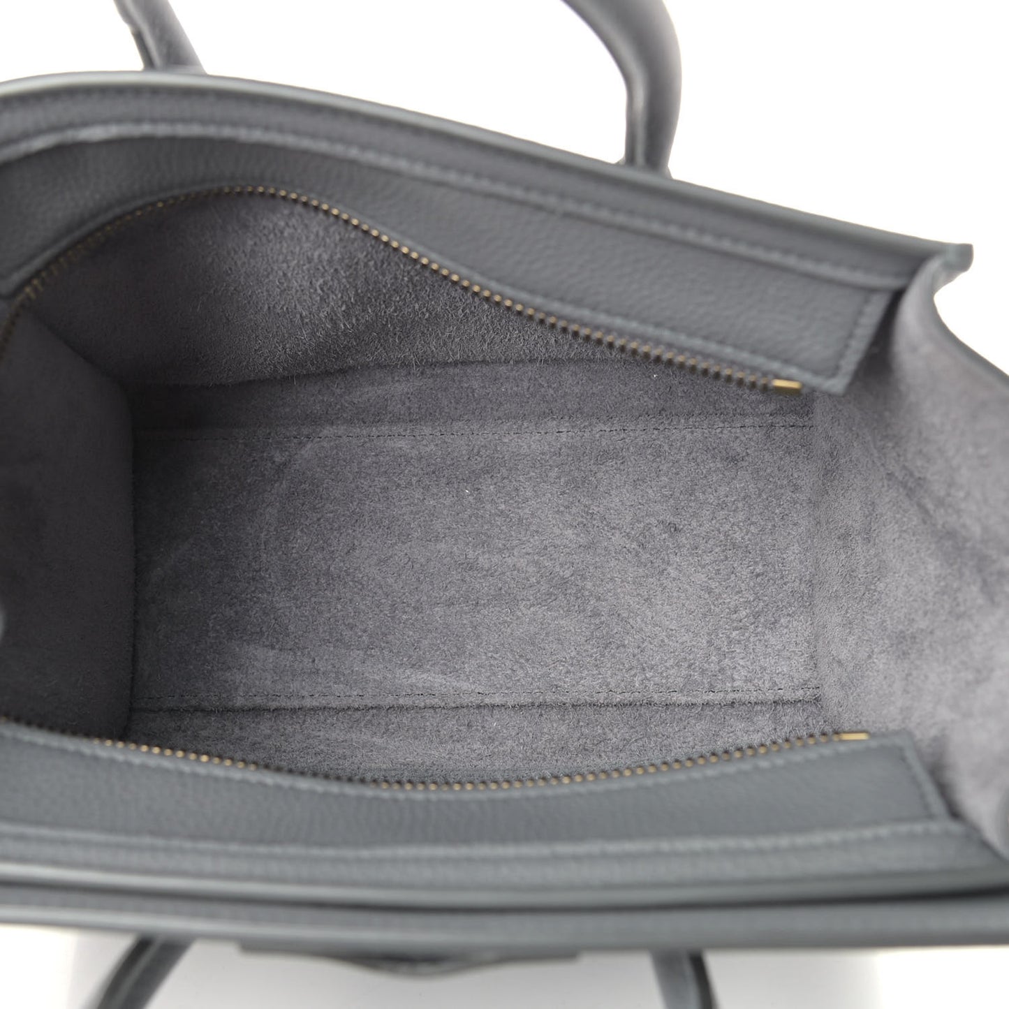 Baby Drummed Calfskin Nano Luggage Kohl