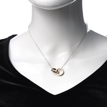 Tiffany Sterling Silver 18K Yellow Gold 1837 Interlocking Circles Pendant Necklace 2 of 5