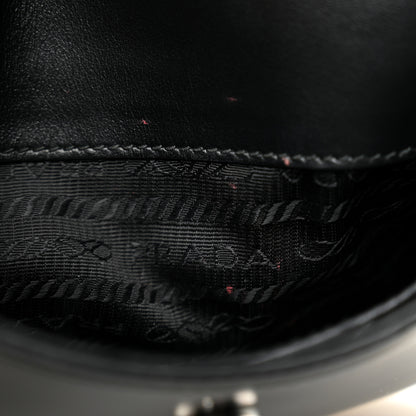 Prada Spazzolato Cleo Flap Shoulder Bag Black 11 of 11