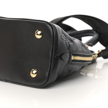 Louis Vuitton Calfskin Bubblegram Alma BB Black 9 of 10