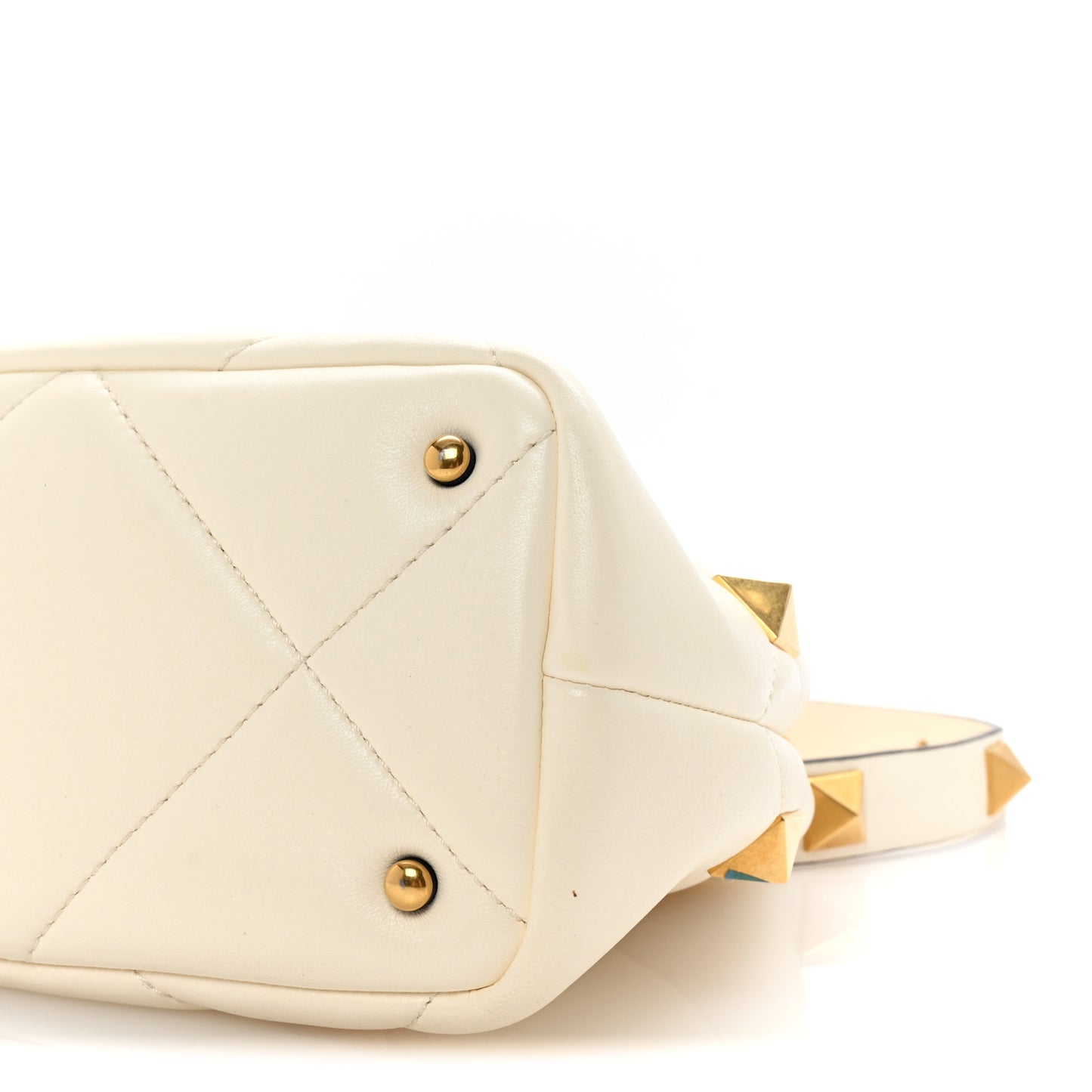 Nappa Small Roman Stud The Handle Bag Ivory